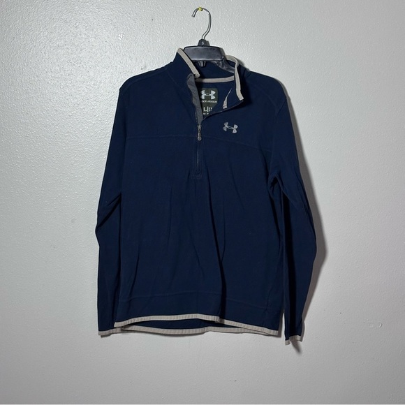 Under Armour Men Half Zip Sweater Navy Blue Size Large. - Picture 1 of 6